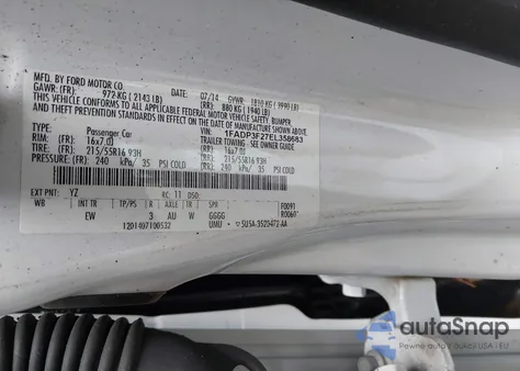 2014 Ford Focus Se из США, поврежденный, VIN 1FADP3F27EL358683